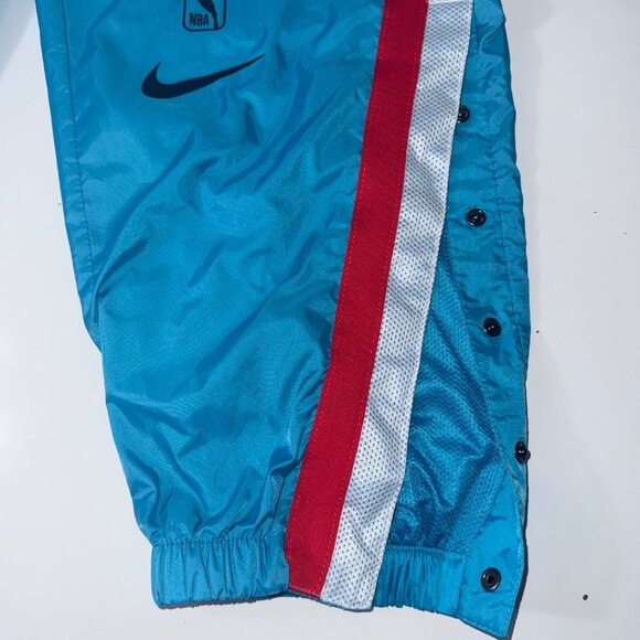 Nike NBA Pants Mens L Blue Nylon Elastic Waist Striped Basketball Joggers - Picture 4 of 8